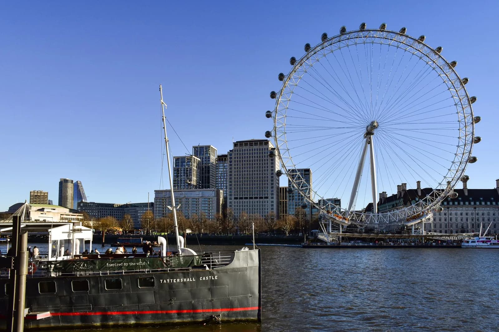 La Tamise et le London Eye vus depuis la rive de South Bank
